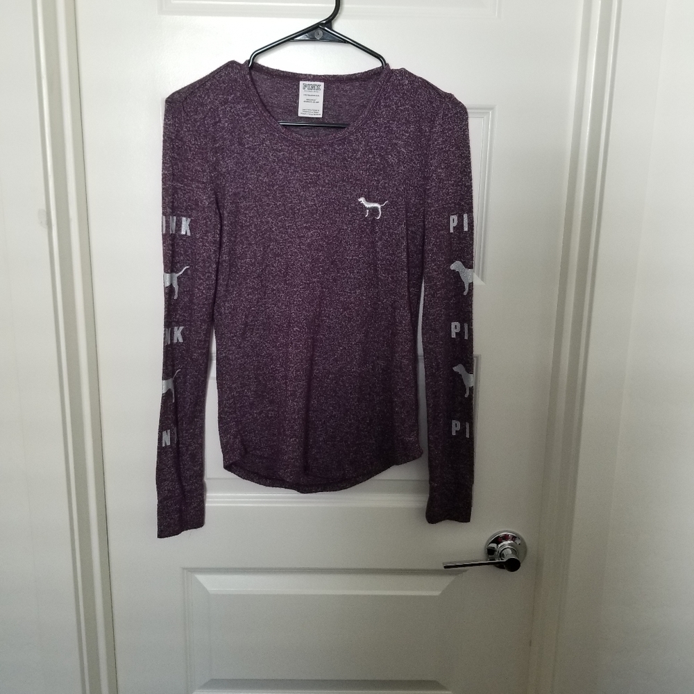 PINK Sleepwear Long Sleeve Lounge Top - Purple - Size XS‎